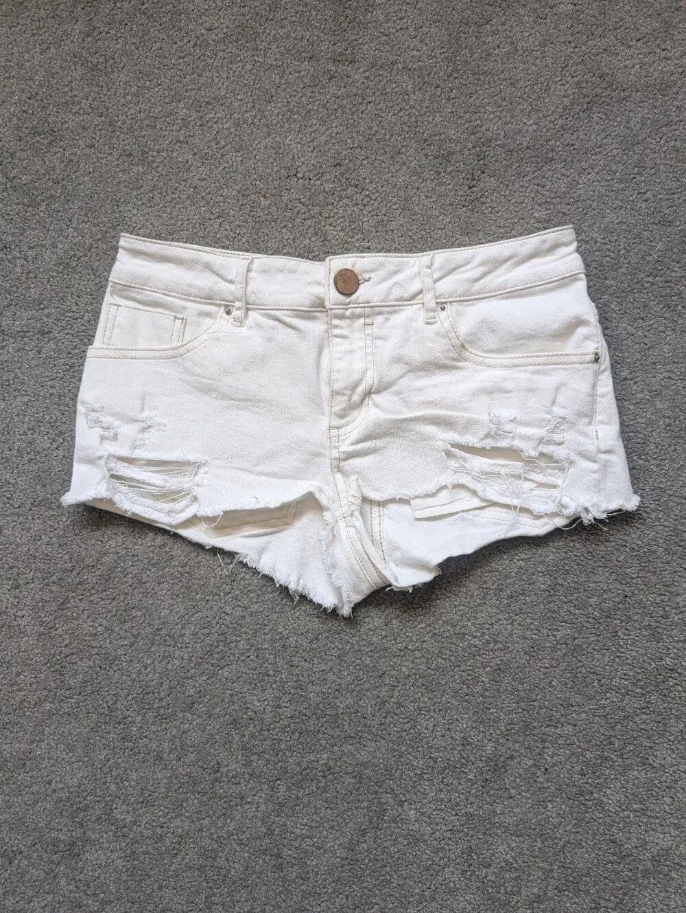 Asos White Denim Jean Cut-Off Shorts Size US 6 
